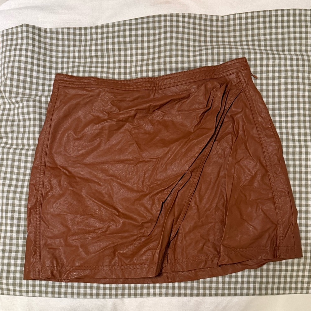 Free People Faux Leather Mini Skirt | Size 12